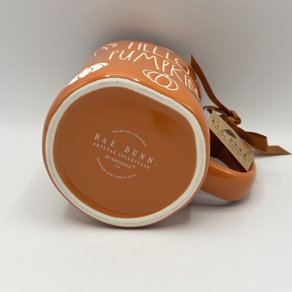 NEW Rae Dunn HELLO PUMPKIN Spice Orange Fall Pumpkin Halloween Mug - Picture 6 of 6